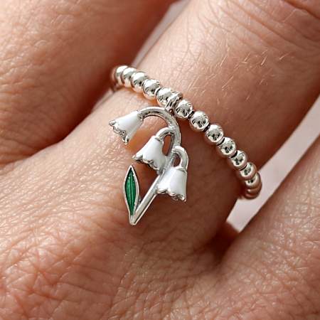 Maiglöckchen Ring 925 Silber grössenverstellbar